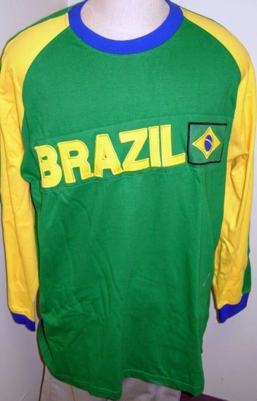 Men's 212 NYC Green Cotton LS Brazil Jersey New with Tags XL